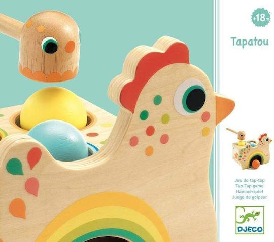 Djeco Spiel mit Hammer Basis Hämmerchen Huhn aus Holz für 18++ Monate