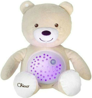 Chicco Schlafspielzeug Baby Bear aus Stoff mit Weißen Geräuschen und Licht für 0++ Monate