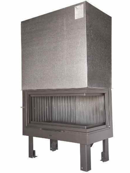 CHytiria Misailidi Eco T-90 Corner 45-90 BG Kaminofen Holz 24.1kW Rechte Ecke mit einer zu öffnenden Tür Geschlossenes Ausdehnungsgefäß