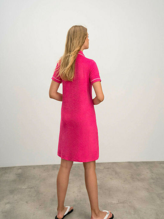 Vamp Γυναικείο Κοντό Φόρεμα Παραλίας Ροζ