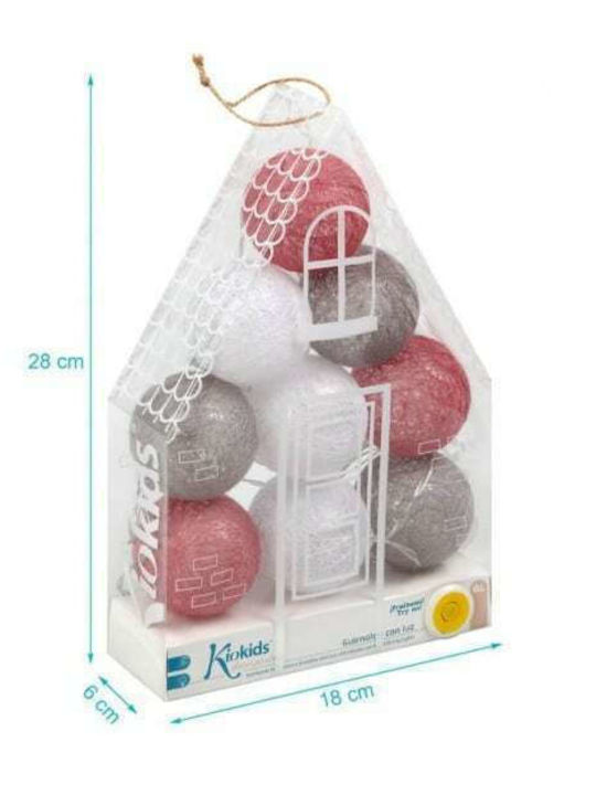 Kiokids Παιδική Φωτιστική Γιρλάντα Led Πλαστικό Ροζ