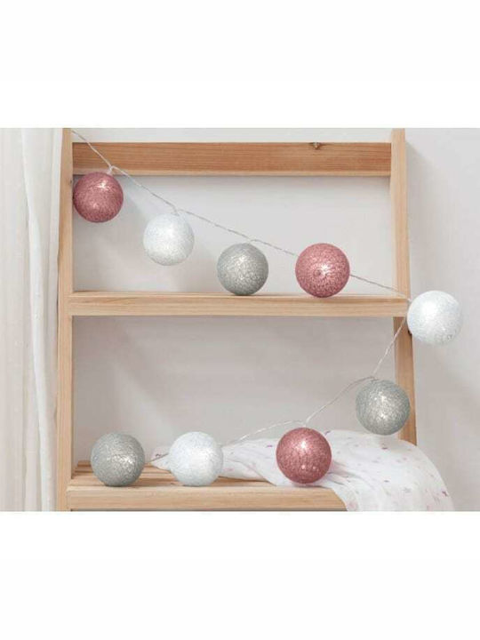 Kiokids Led Garland Plastic Kids Wall Light Pink