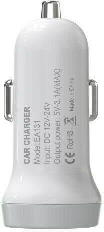 Devia Car Charger 3.1A with Ports: 2xUSB White Color