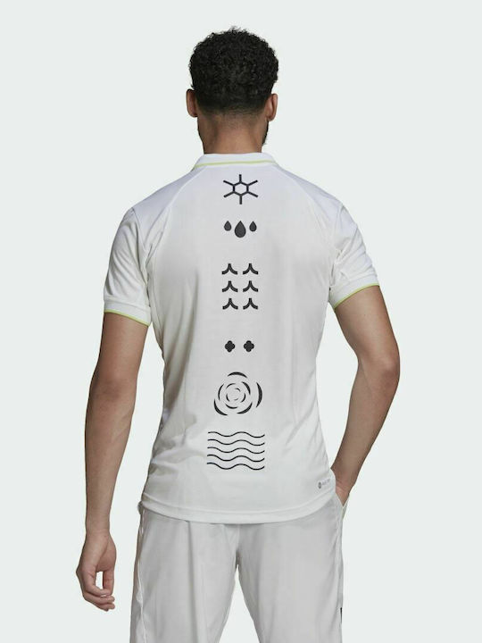Adidas Paris Heat.rdy Ανδρικό T-shirt Polo Λευκό