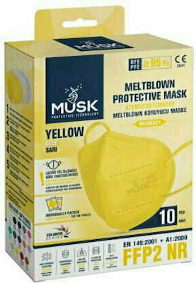 Musk Meltblown Protective Disposable Protective Mask FFP2 Yellow 10pcs