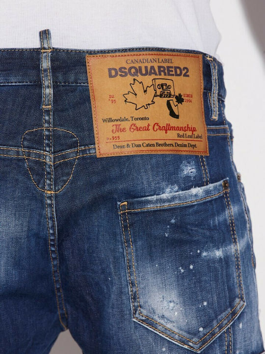 Tidy Biker Men's Jeans Pants Elastic Blue