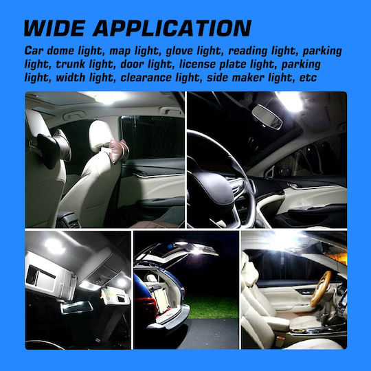 NovSight Lamps Car T10 Canbus LED 6000K Cold White 12V 2W 2pcs