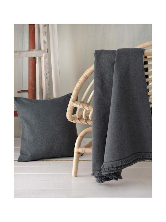 Rythmos Decorative Pillow Case Sebastiao from 100% Cotton Dark grey 40x40cm.