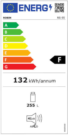 Robin Ψυγείο Συντήρησης 255lt Υ145.5xΠ55xΒ60εκ. Λευκό RS-55