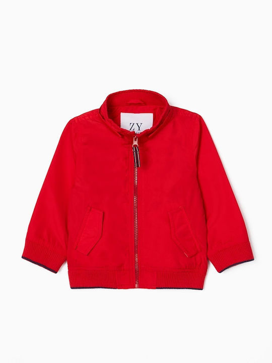 Kids' Casual Jacket Short Windproof with Hood Red