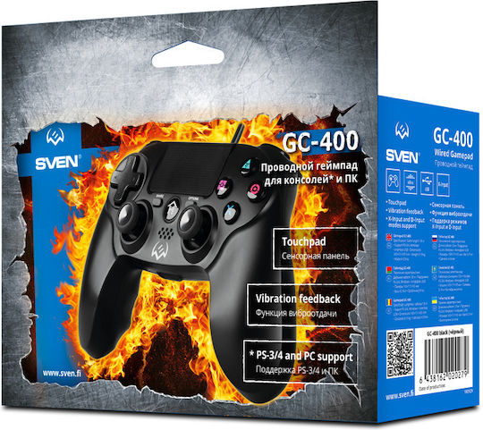Sven GC-400 Cu fir Gamepad pentru PC / PS3 / PS4 Negru