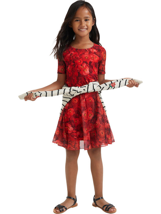 Aina Children's Dress Short Sleeve Red