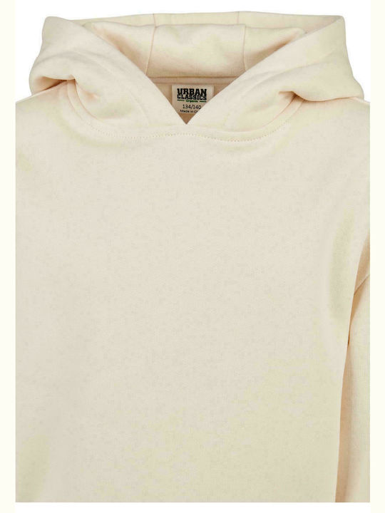 Fleece Hanorac Copii cu Glugă nisip alb