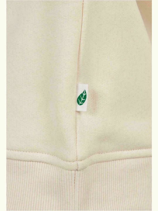 Fleece Hanorac Copii cu Glugă nisip alb