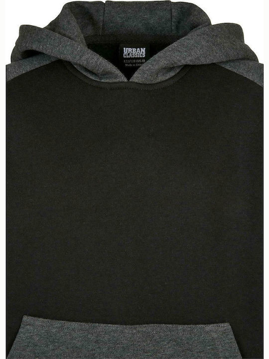 Fleece Kids Sweatshirt with Hood and Pockets Black