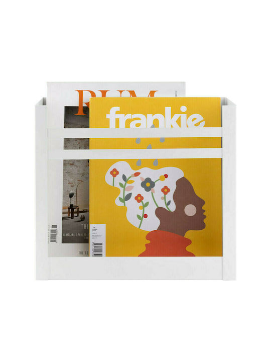 Navaris Metallic Magazine Rack White 30x11x27cm