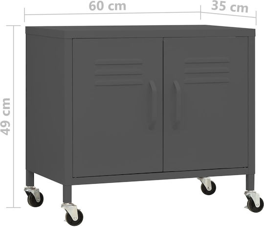 Шкаф Офис с колела Въглени 60x35x49см