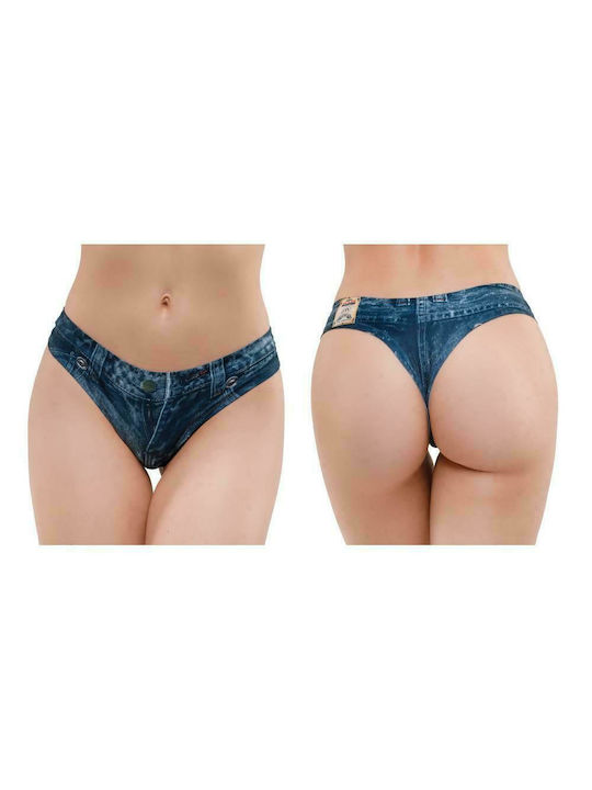 MeMeMe Jeans Thong Femeie Șir de caractere Albastru marin