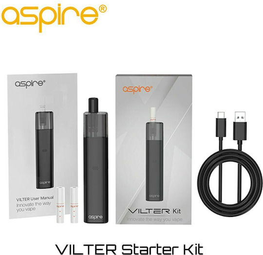 Aspire Vilter Black Pod Kit 2ml με Ενσωματωμένη Μπαταρία