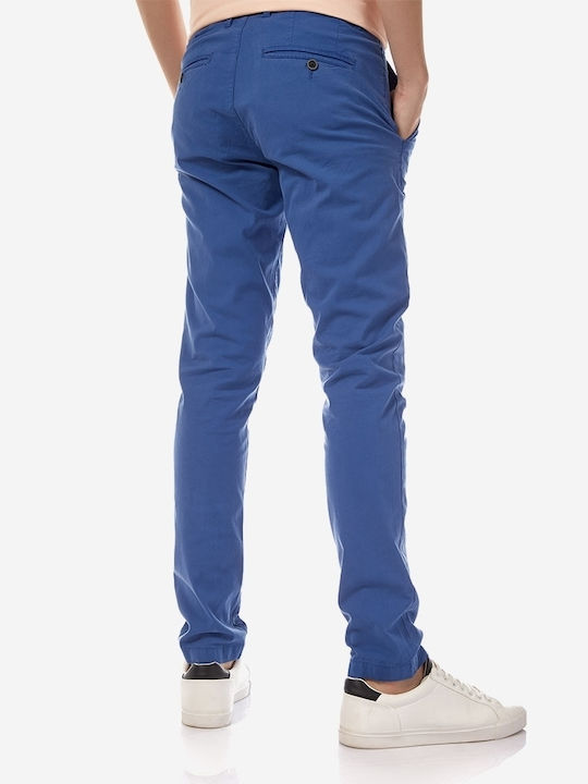 Brokers Jeans Men's Trousers Chino Elastic in Slim Fit Blue