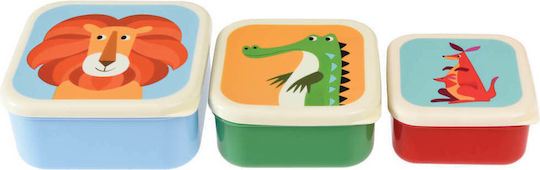 Rex London Plastik Kinder Lunchset Mehrfarbig