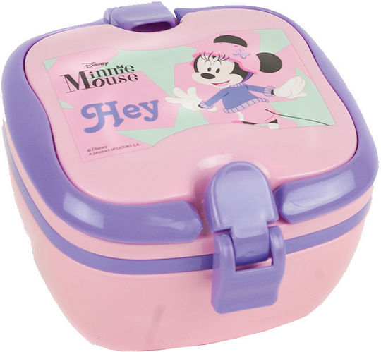 Gim Minnie Plastik Kinder Lebensmittelbehälter Minnie 0.6Es Rosa 15 x 12.5 x 10cm