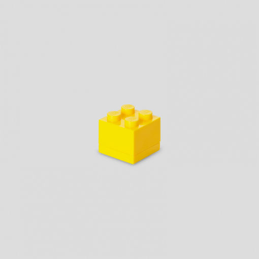 Room Copenhagen Lego Mini Box 4 Πλαστικό Παιδικό Δοχείο Φαγητού Κίτρινο 4.6 x 4.6 x 4.3εκ.