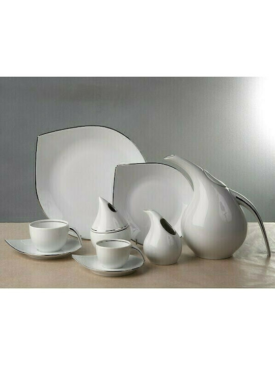 Cryspo Trio Drop Porcelain Dinnerware Set Platin 20pcs