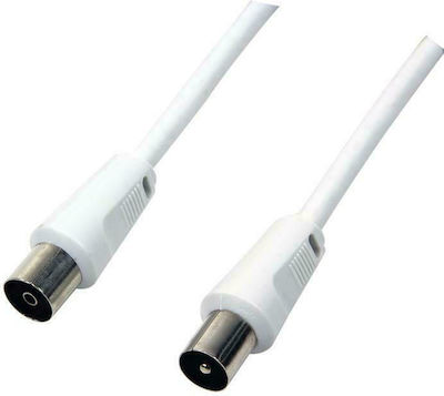 LogiLink Antenna Cable Coax male - Coax female White 1.5m (CA1060) 1pcs