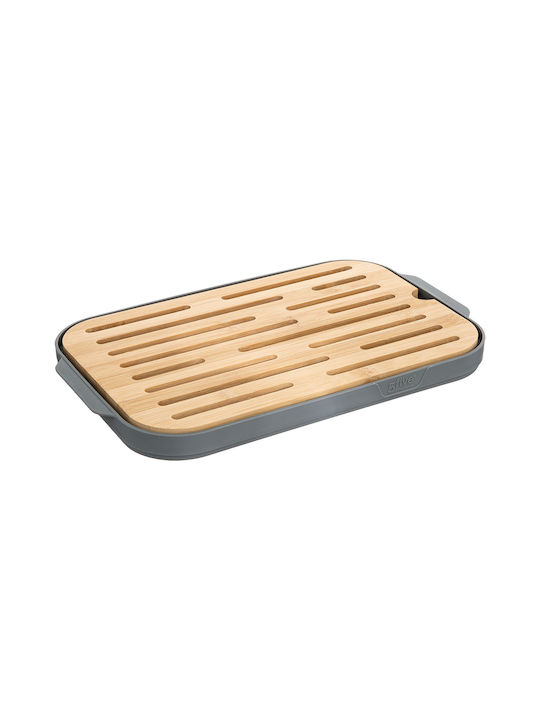 5Five Bread Box with Lid made of Bamboo Gray 29x18x15.9cm