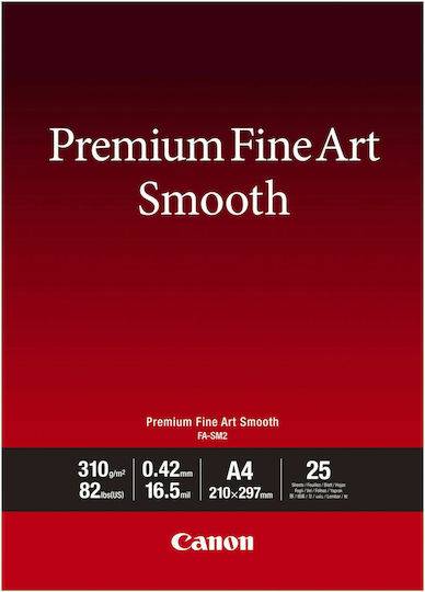 Canon FA-SM2 Fotopapier Glatt A4 (21x30) 310gr/m² für Drucker Tintenstrahl 25 Blätter