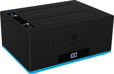 Icy Box Docking Station for 2 Hard Drives SATA 3.5" / 2.5" with Connection USB 3.1 / USB-C (IB-127CL-U3)