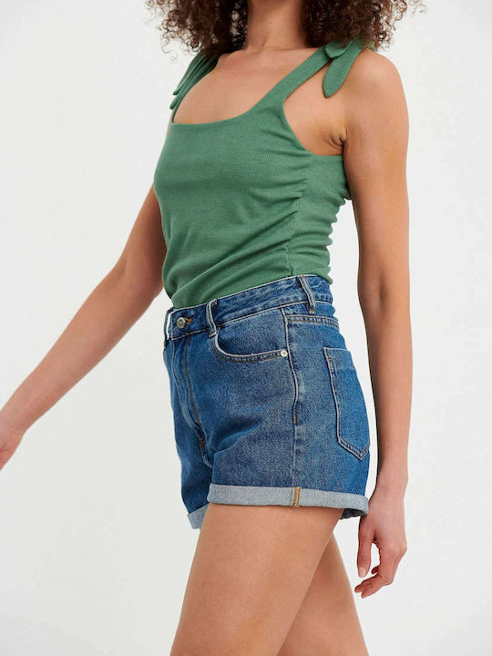 Women's Jean High-waisted Shorts Navy Blue