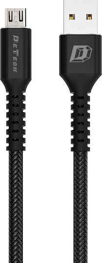 Braided USB 2.0 to micro USB Cable Μαύρο 1.0m (40106)