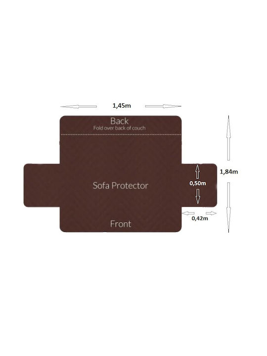 Elastic Cover for Two Seater Sofa Brown 1pcs 03006CCS50BN