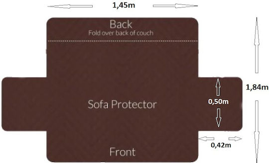 Elastic Cover for Two Seater Sofa Brown 1pcs 03006CCS50BN