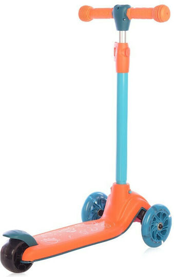 Lorelli Kids Scooter Foldable Tamtam 3-Wheel with LED Lighting for 3+ Years Orange