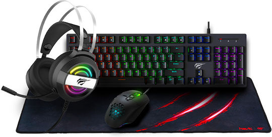 JX-K8816 4in1 Σετ Gaming Πληκτρολόγιο με RGB φωτισμό & Ποντίκι (Αγγλικό US)