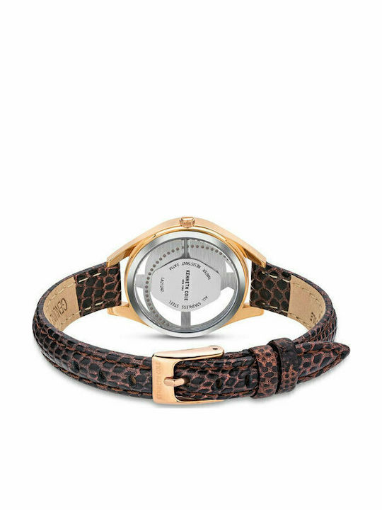 Kenneth Cole Damen Uhr mit Braun Lederarmband