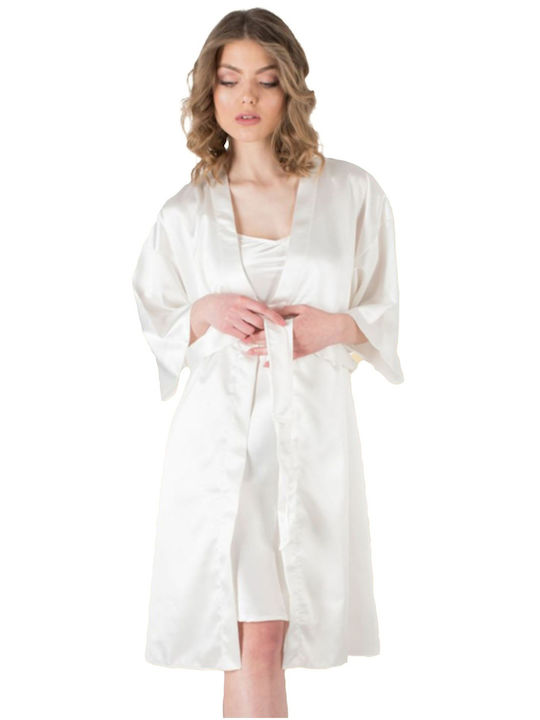 Harmony Women's Satin Robe Beige 96203 396203