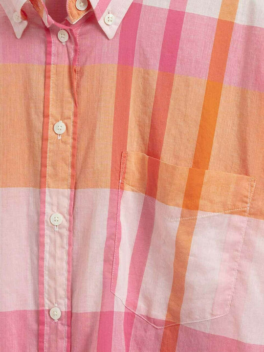 Gant Women's Checked Long Sleeve Shirt Preppy Pink