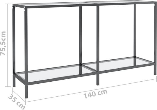 Konsole Διάφανη L140xB35xH75.5cm