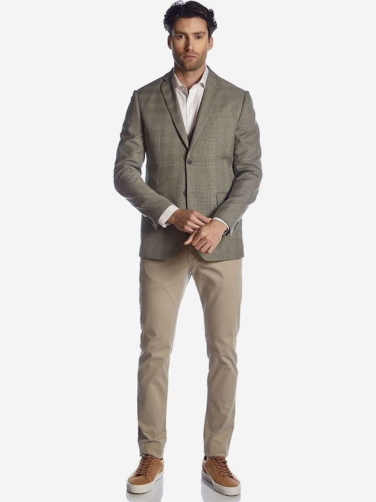 Trousers Chino Elastic in Slim Fit Beige