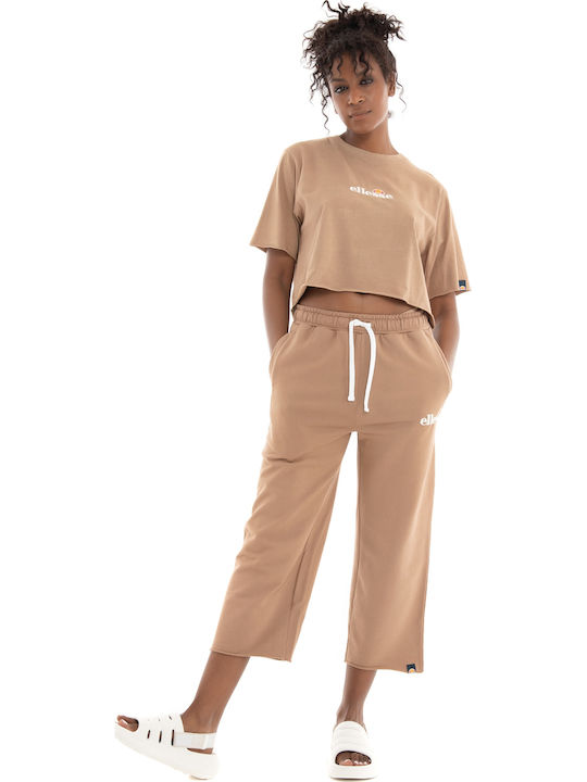 Taran Ψηλόμεσο Παντελόνι Φόρμας με Λάστιχο Brown