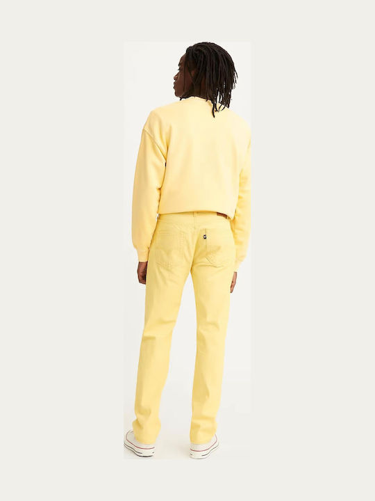 Levi's 501 Ανδρικό Παντελόνι Τζιν Slim Fit Straight Κίτρινο