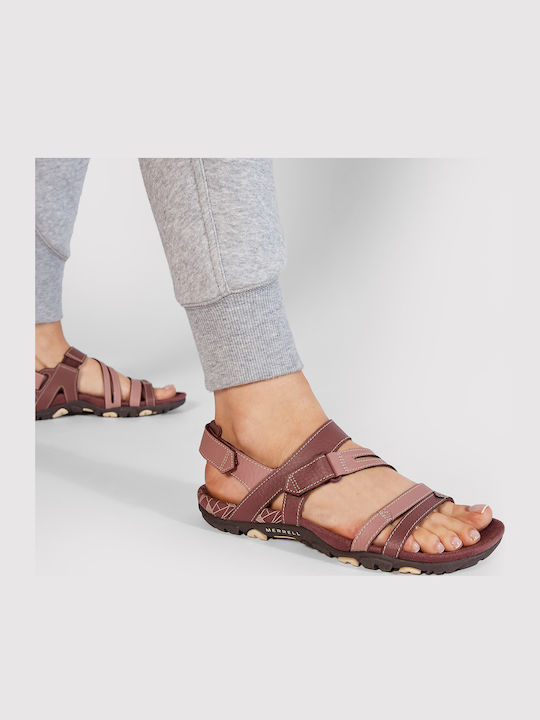 Sandspur Rose Convert Leather Women's Flat Sandals Sporty Marron
