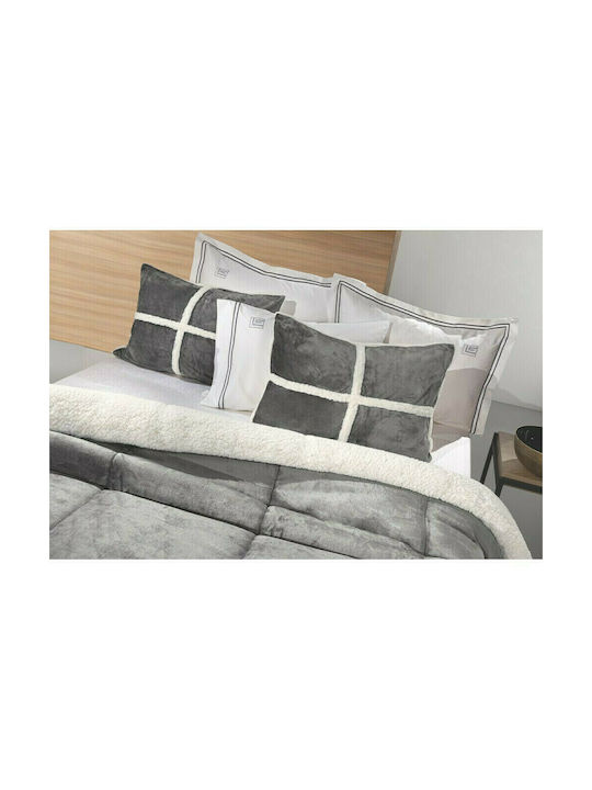 Guy Laroche Astra Set Față de Pernă Flanel Antracit 50x70cm.