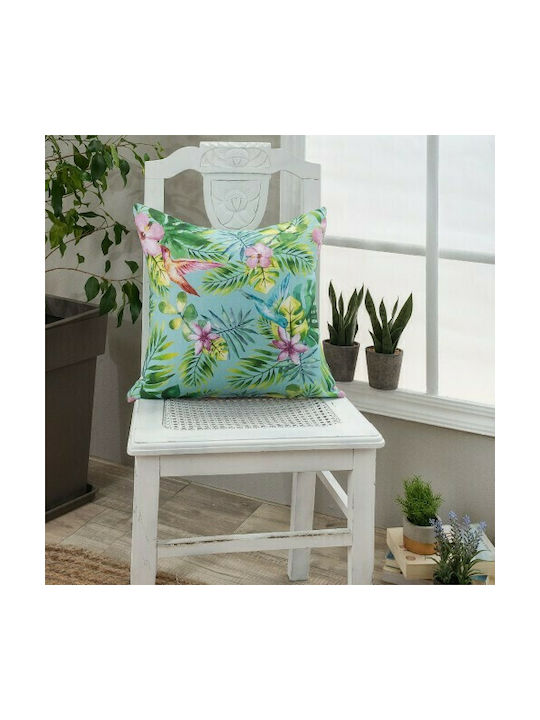 Teoran Decorative Pillow Case Morella from 100% Cotton Light Blue 30x50cm.