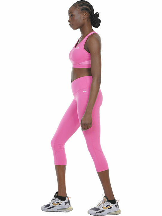 Women's Capri Training Legging High Waisted Dark Pink