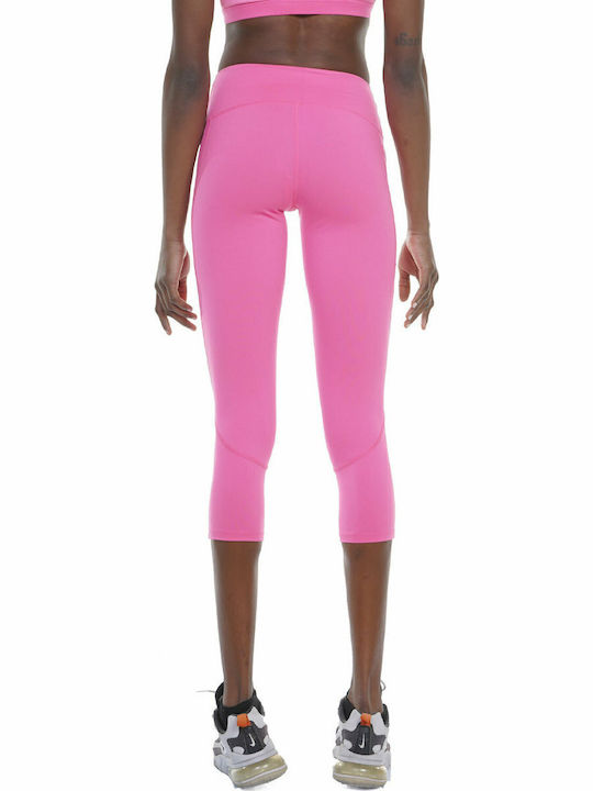 Women's Capri Training Legging High Waisted Dark Pink